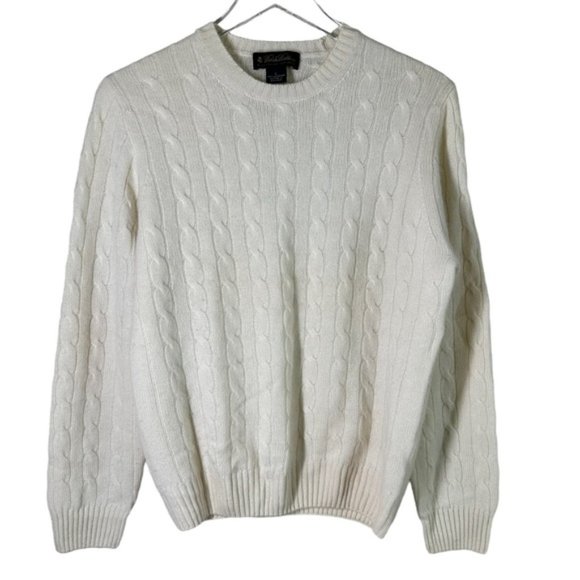 Brooks Brothers Other - Brooks Brothers | 4 Ply 100% Italian Cashmere Cream Cable Knit Sweater Size L